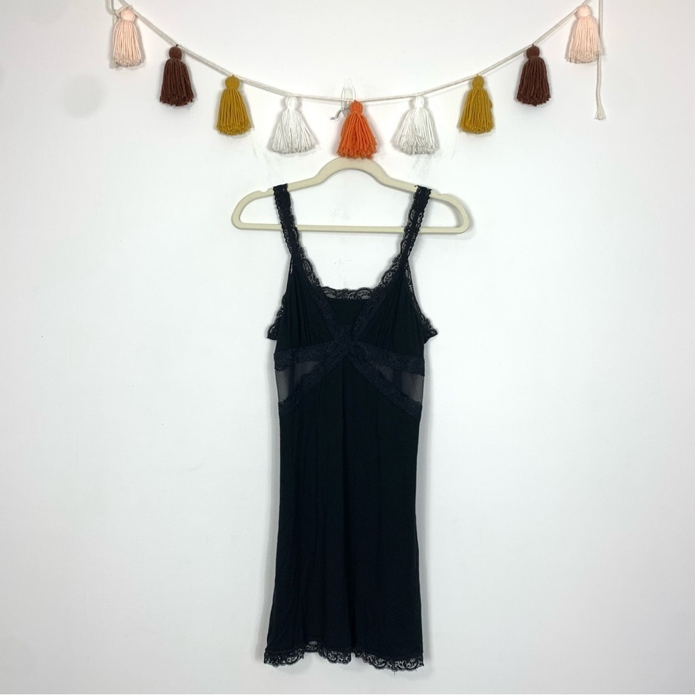 Adore Me Minerva Mesh Chemise Slip Black Size Large